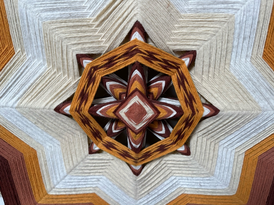 Retro 1970s Yarn Artwork Wall Hanging 48'W [Photo 3]