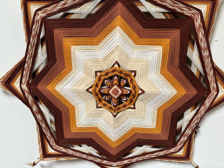 Retro 1970s Yarn Artwork Wall Hanging 48'W [Photo 2]