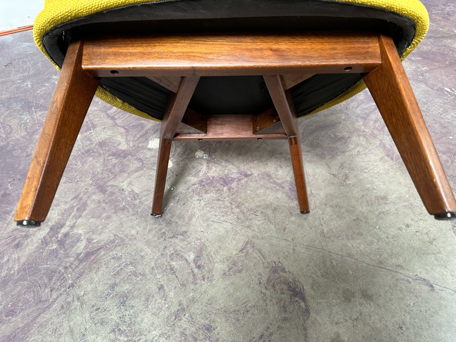 Adrian Pearsall Slim Jim High Back Mid-Century Modern Atomic Age Retro Chair For Craft Associates In Yellow Fabric 25W X 30D X 56H [Photo 6]