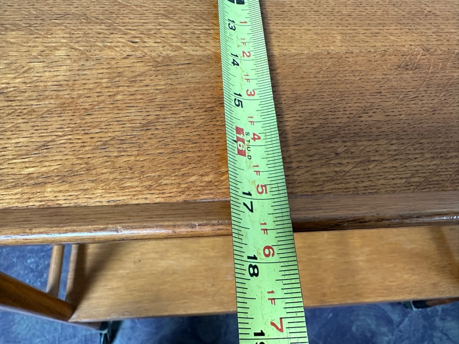 Vintage MCM Danish Modern Oak Bar Cart Trolley With Casters And Removable Serving Tray 32'W X 17'D X 28'H [Photo 11]