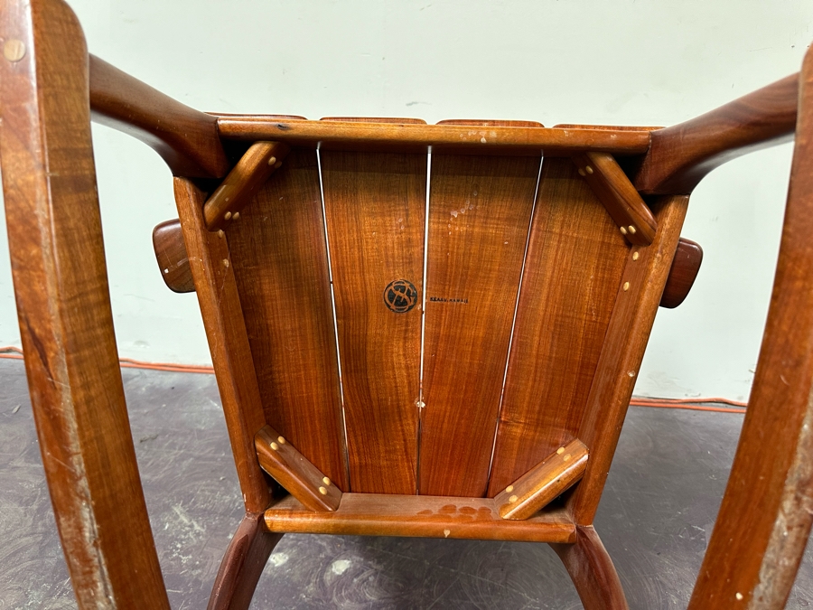 Glenn Severance Handmade Hawaiian Koa Wood Sculpted Rocker Rocking Chair Signed Underneath From Keaau, Hawaii 26'W X 36'D X 45'H Retails $2,800 [Photo 6]