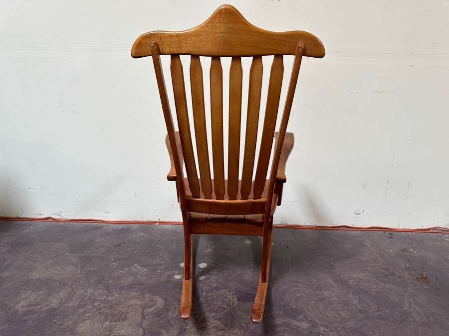 Glenn Severance Handmade Hawaiian Koa Wood Sculpted Rocker Rocking Chair Signed Underneath From Keaau, Hawaii 26'W X 36'D X 45'H Retails $2,800 [Photo 5]