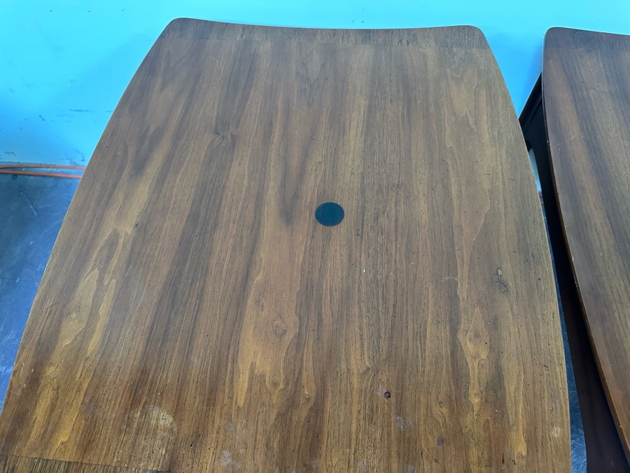 Pair Of Mid-Century Modern Kent Coffey Perspecta End Tables Walnut, Rosewood & Elm Wood 24'W X 30'D X 20'H [Photo 8]