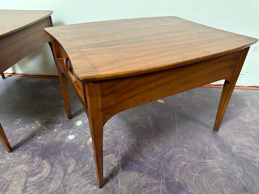 Pair Of Mid-Century Modern Kent Coffey Perspecta End Tables Walnut, Rosewood & Elm Wood 24'W X 30'D X 20'H [Photo 15]