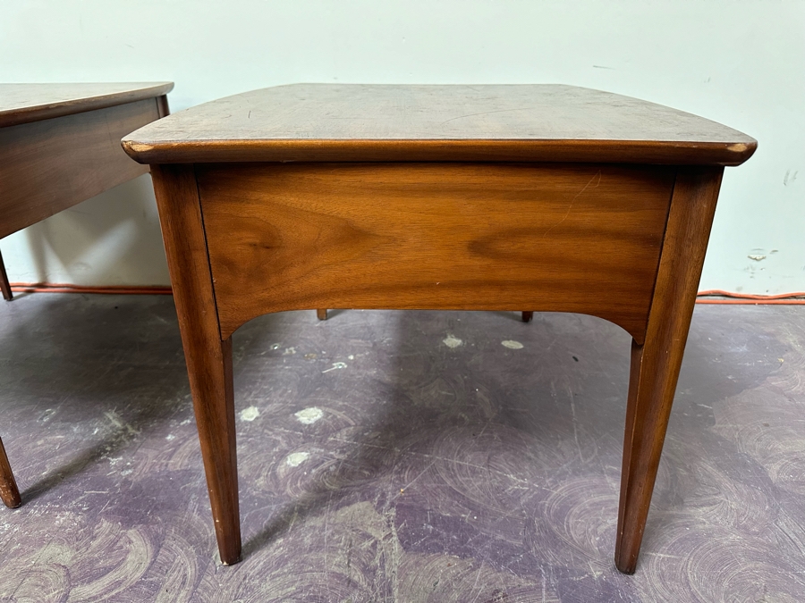 Pair Of Mid-Century Modern Kent Coffey Perspecta End Tables Walnut, Rosewood & Elm Wood 24'W X 30'D X 20'H [Photo 16]