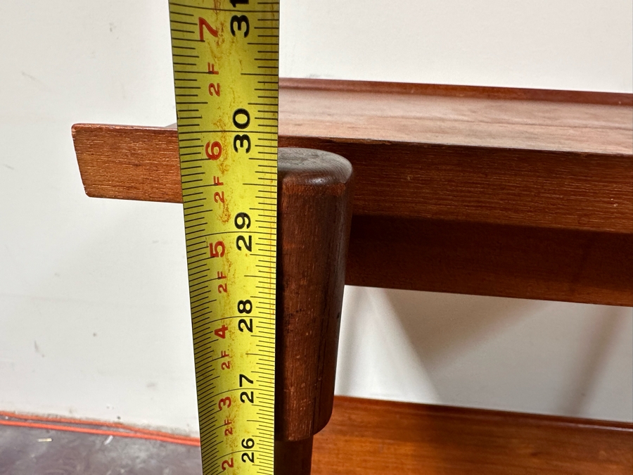 Mid-Century Modern Teak Bar Cart Trolley With Casters And Two Removable Trays 31.5'W X 21.5'D X 30'H [Photo 16]