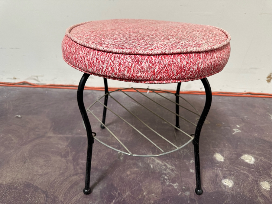 Mid-Century Modern Round Foot Stool 16'W X 17'H [Photo 1]