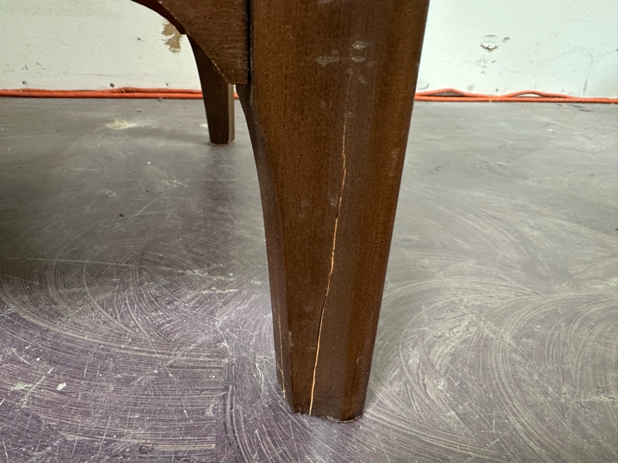 Vintage Mid-Century Modern Kent Coffey Perspecta Walnut Bar Cart Server Buffet (Both Back Legs Have Hairline Cracks - See Photos) 39.25'W X 18.5'D X 29'H [Photo 14]