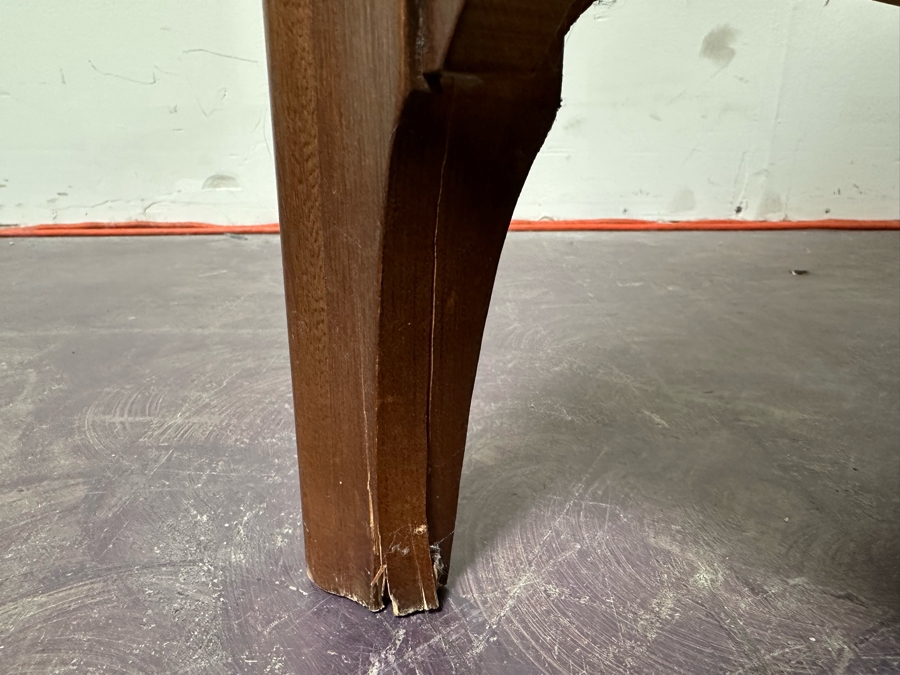 Vintage Mid-Century Modern Kent Coffey Perspecta Walnut Bar Cart Server Buffet (Both Back Legs Have Hairline Cracks - See Photos) 39.25'W X 18.5'D X 29'H [Photo 10]