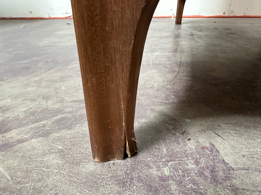 Vintage Mid-Century Modern Kent Coffey Perspecta Walnut Bar Cart Server Buffet (Both Back Legs Have Hairline Cracks - See Photos) 39.25'W X 18.5'D X 29'H [Photo 12]