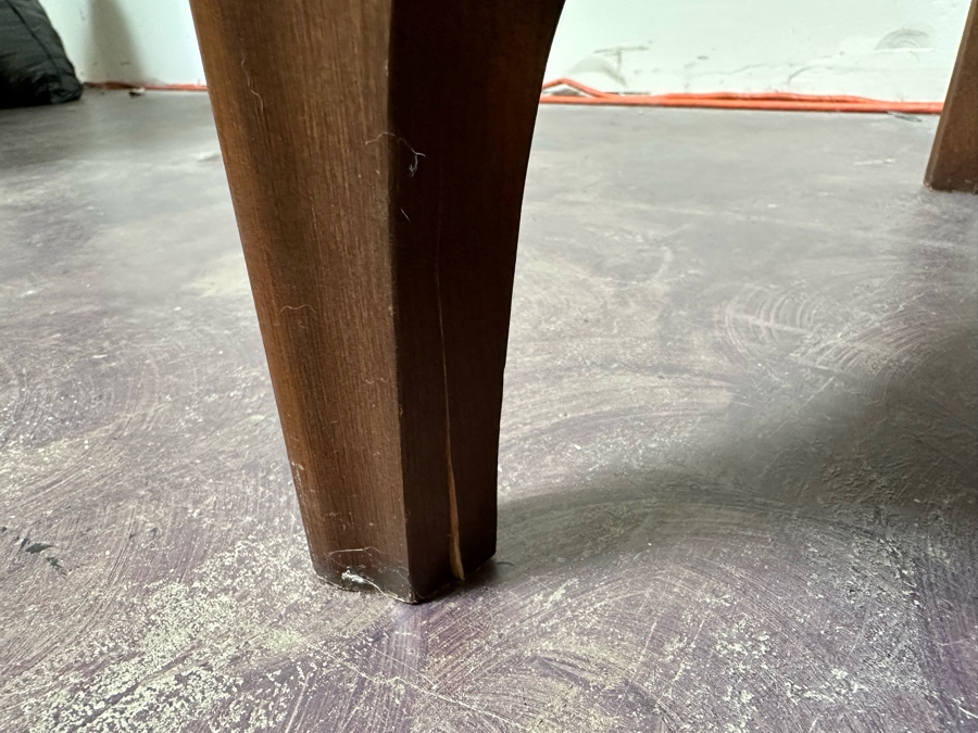 Vintage Mid-Century Modern Kent Coffey Perspecta Walnut Bar Cart Server Buffet (Both Back Legs Have Hairline Cracks - See Photos) 39.25'W X 18.5'D X 29'H [Photo 17]