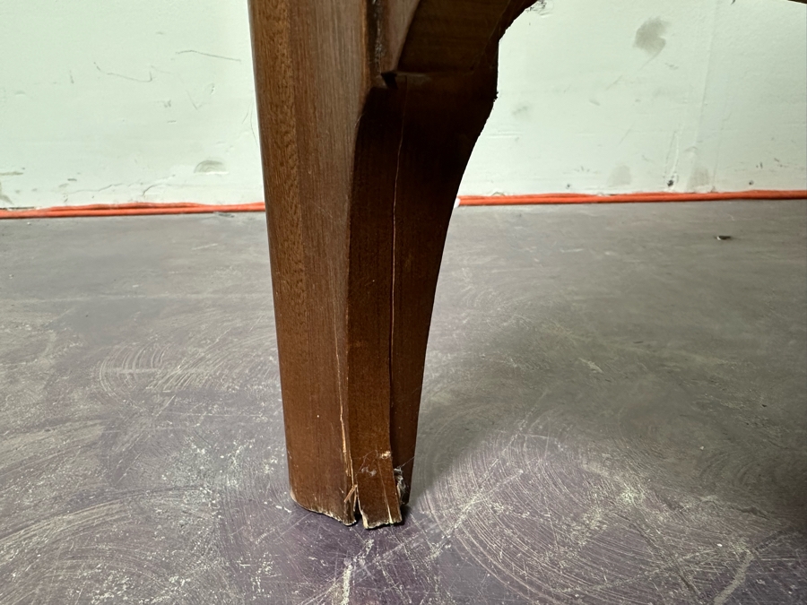 Vintage Mid-Century Modern Kent Coffey Perspecta Walnut Bar Cart Server Buffet (Both Back Legs Have Hairline Cracks - See Photos) 39.25'W X 18.5'D X 29'H [Photo 9]