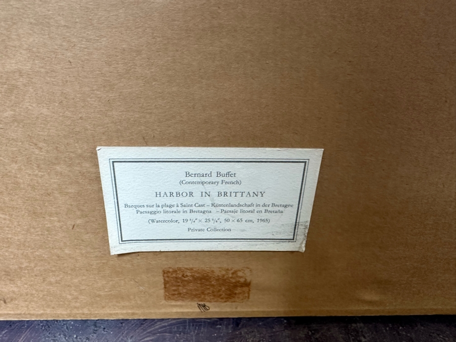 Bernard Buffet (1928-1999, French) Harbor In Brittany Print 24.5' X 19' Framed 31' X 25' [Photo 10]