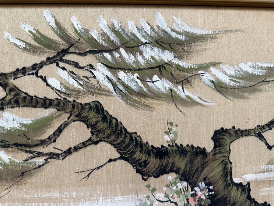 Original Vintage Mid-Century Modern Hand Painting By Carlo Of Hollywood Asian Landscape Painting 59' X 17.5' With Original Frame 64.5'W X 22.5'H	 [Photo 5]