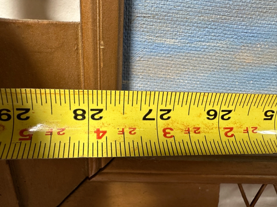 Original Folk Art Painting On Board Of East Coast Fishing Harbor By W. Weidman 1966 27.5' X 21.5' Framed 33.5' X 27.5' [Photo 12]