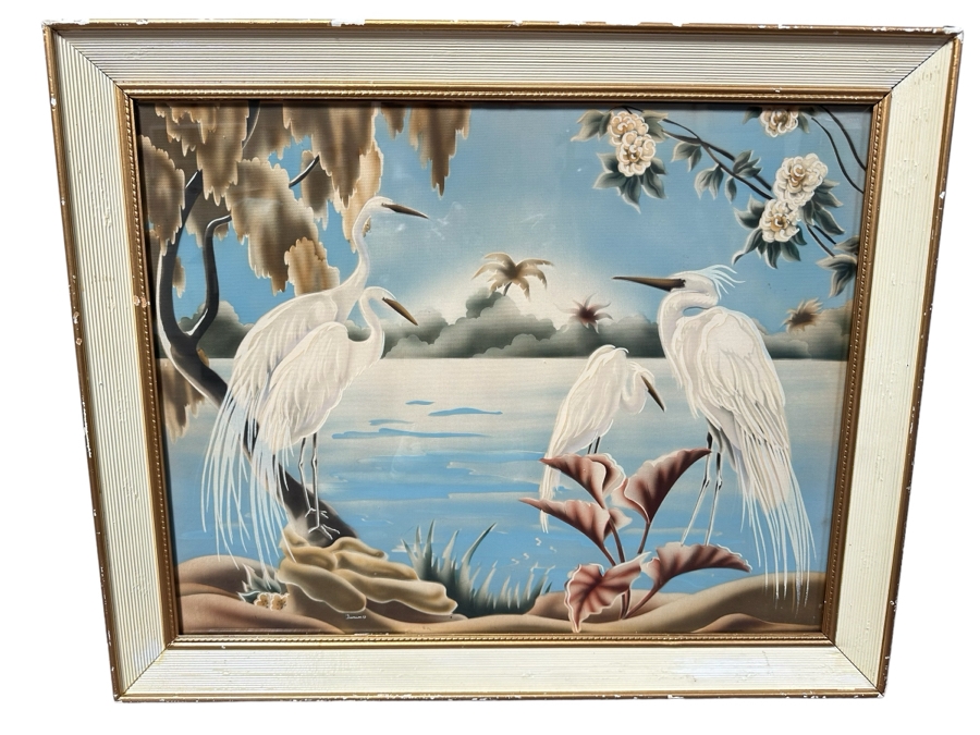 Stunning Vintage Turner Egret Print Framed 32.5'W X 27'H [Photo 1]