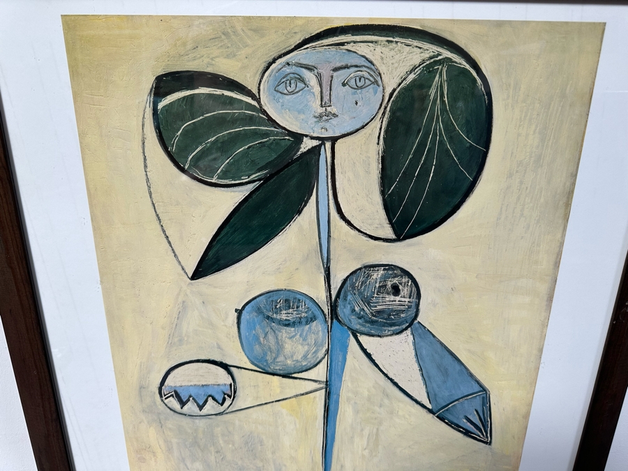 Framed Pablo Picasso Woman-Flower Poster Published By Enormous Art Printed In Great Britain Framed 26.5'W X 34.5'H [Photo 2]