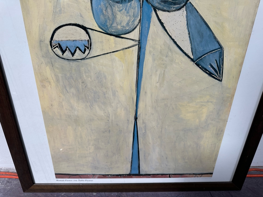Framed Pablo Picasso Woman-Flower Poster Published By Enormous Art Printed In Great Britain Framed 26.5'W X 34.5'H [Photo 3]