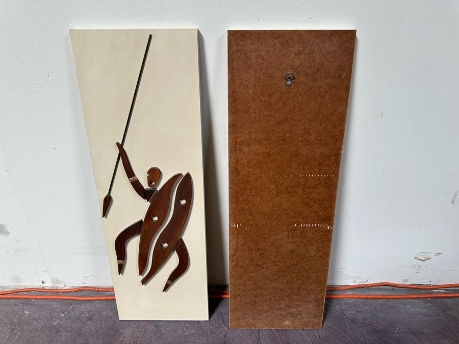 Pair Of Mid-Century Modern Tribal Sculptural Wood On Board Wall Artwork 9'W X 27'H [Photo 4]
