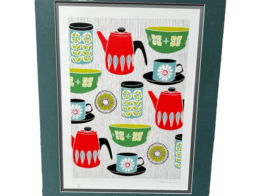 Hand Signed & Numbered Patrick Edgeley Mid-Century Style Still Life Screen Print Numbered 88 Of 90 19'W X 26'H Framed 30'W X 37'H [Photo 2]