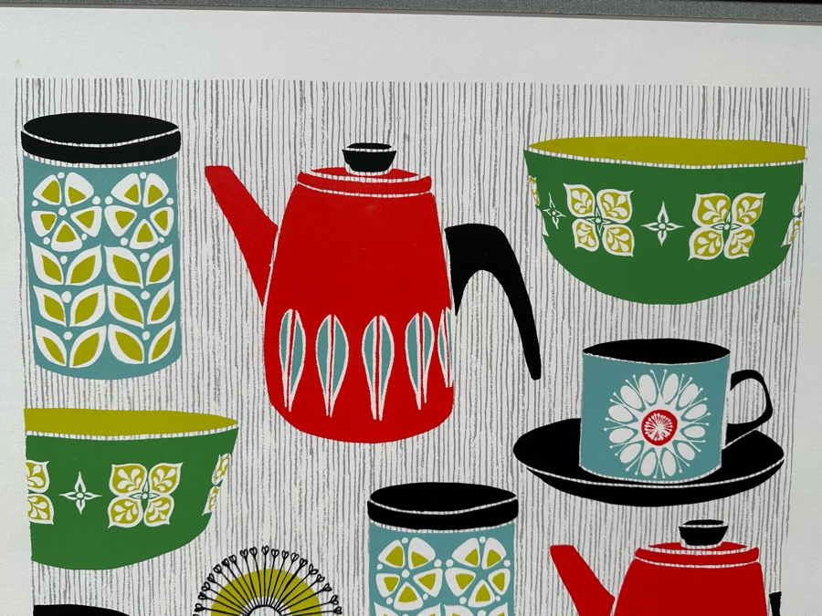 Hand Signed & Numbered Patrick Edgeley Mid-Century Style Still Life Screen Print Numbered 88 Of 90 19'W X 26'H Framed 30'W X 37'H [Photo 3]