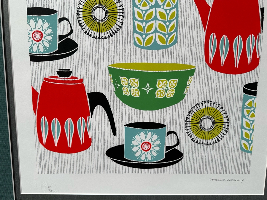 Hand Signed & Numbered Patrick Edgeley Mid-Century Style Still Life Screen Print Numbered 88 Of 90 19'W X 26'H Framed 30'W X 37'H [Photo 5]