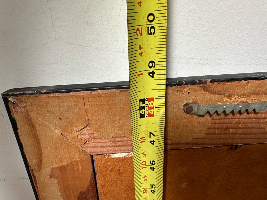 Original Mid-Century Modern Painting On Board Abstract Sailing Ships Signed Anto 9'W X 44'H Framed 13.5'W X 49'H [Photo 11]