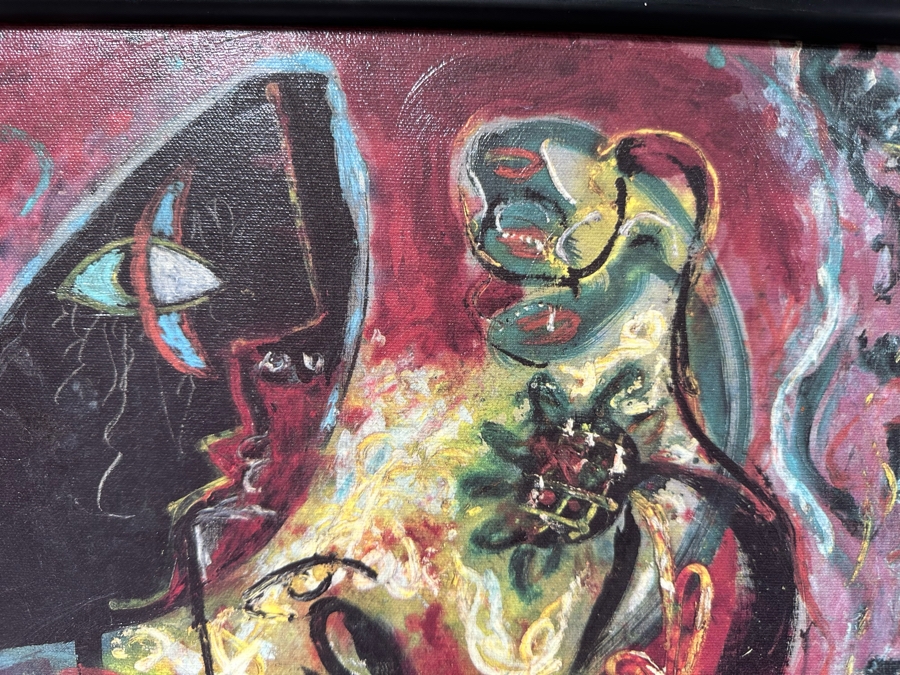 Jackson Pollock Framed Canvas Print Titled 'The Moon Woman 1942' 22'W X 34'H [Photo 3]