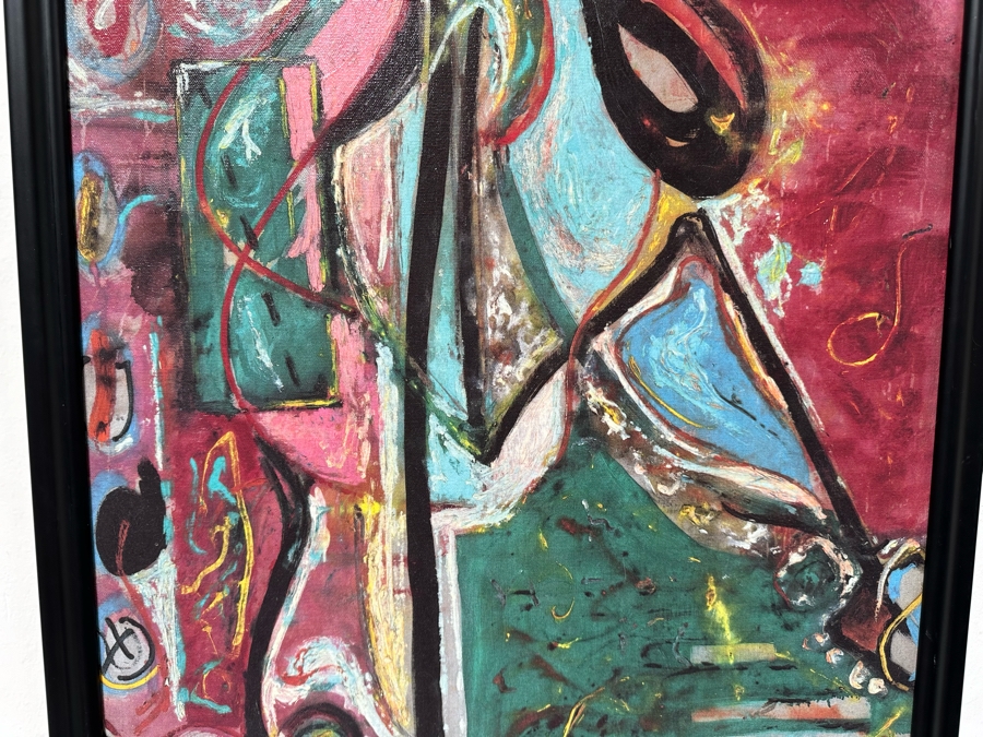 Jackson Pollock Framed Canvas Print Titled 'The Moon Woman 1942' 22'W X 34'H [Photo 7]