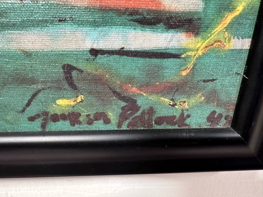 Jackson Pollock Framed Canvas Print Titled 'The Moon Woman 1942' 22'W X 34'H [Photo 9]