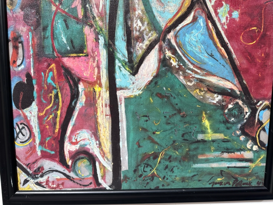 Jackson Pollock Framed Canvas Print Titled 'The Moon Woman 1942' 22'W X 34'H [Photo 8]