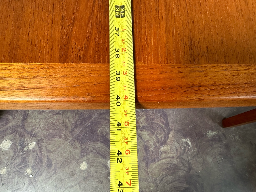 D-Scan Teak Dining Table With Two Built In Draw Leaves 54'W X 40'D X 28'H (Leaves Measure 20' Each) [Photo 14]