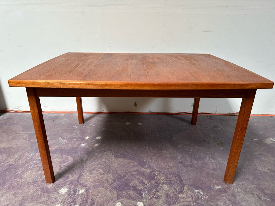D-Scan Teak Dining Table With Two Built In Draw Leaves 54'W X 40'D X 28'H (Leaves Measure 20' Each) [Photo 10]