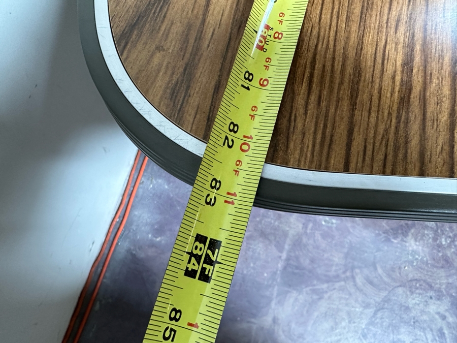 Rare Original 1960s Mid-Century Modern 'Fan Top' Curved Back Tanker Desk By All-Steel Equipment Inc In Great Condition 83'W X 39'D X 29.5'H [Photo 14]