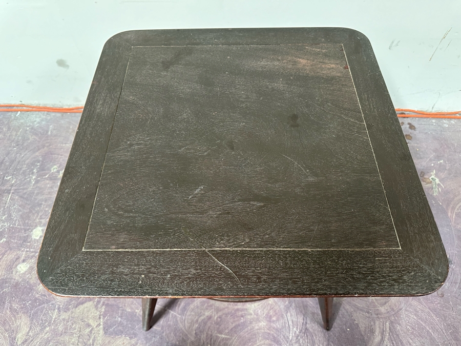 Vintage Mid-Century Modern Atomic Wooden Side Table By Weiman Tables Heirloom 295-2480 22'W X 22'D X 22'H [Photo 5]