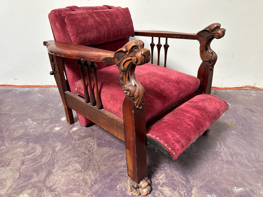 Streit Morris Chair Reclining With Foot Rest Patented 1901 With Original Tag 31”W X 35”D X 29”H [Photo 9]