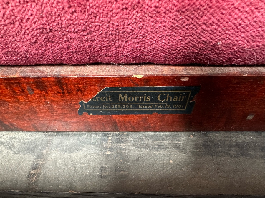Streit Morris Chair Reclining With Foot Rest Patented 1901 With Original Tag 31”W X 35”D X 29”H [Photo 4]