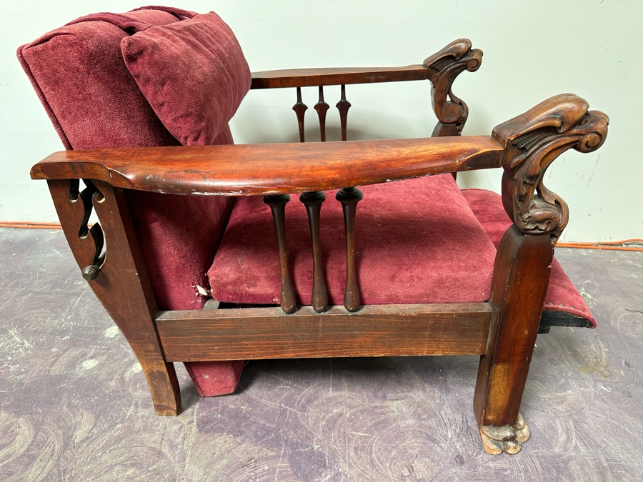 Streit Morris Chair Reclining With Foot Rest Patented 1901 With Original Tag 31”W X 35”D X 29”H [Photo 10]