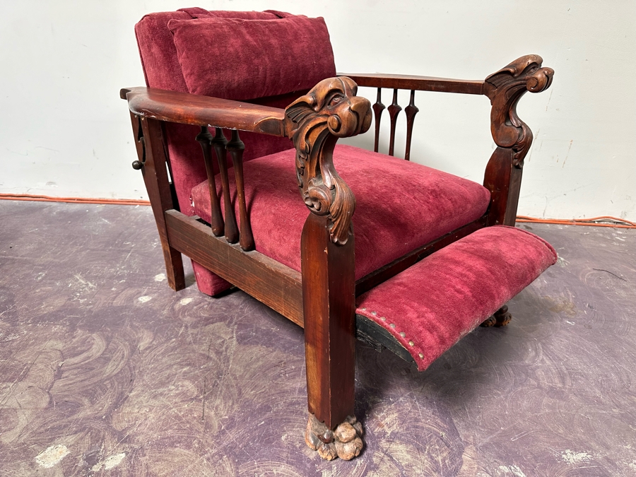 Streit Morris Chair Reclining With Foot Rest Patented 1901 With Original Tag 31”W X 35”D X 29”H [Photo 8]