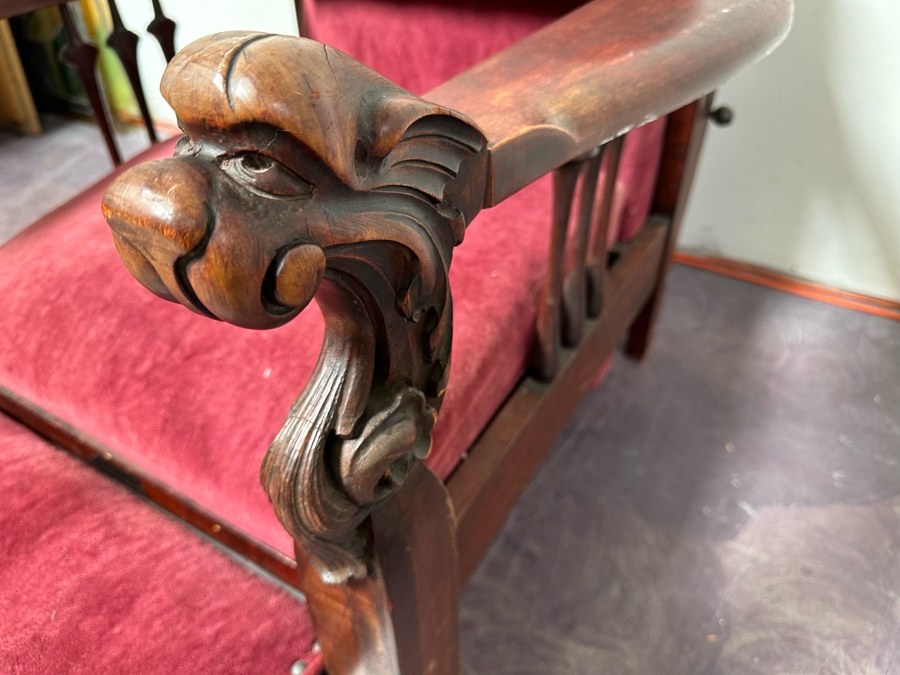 Streit Morris Chair Reclining With Foot Rest Patented 1901 With Original Tag 31”W X 35”D X 29”H [Photo 7]