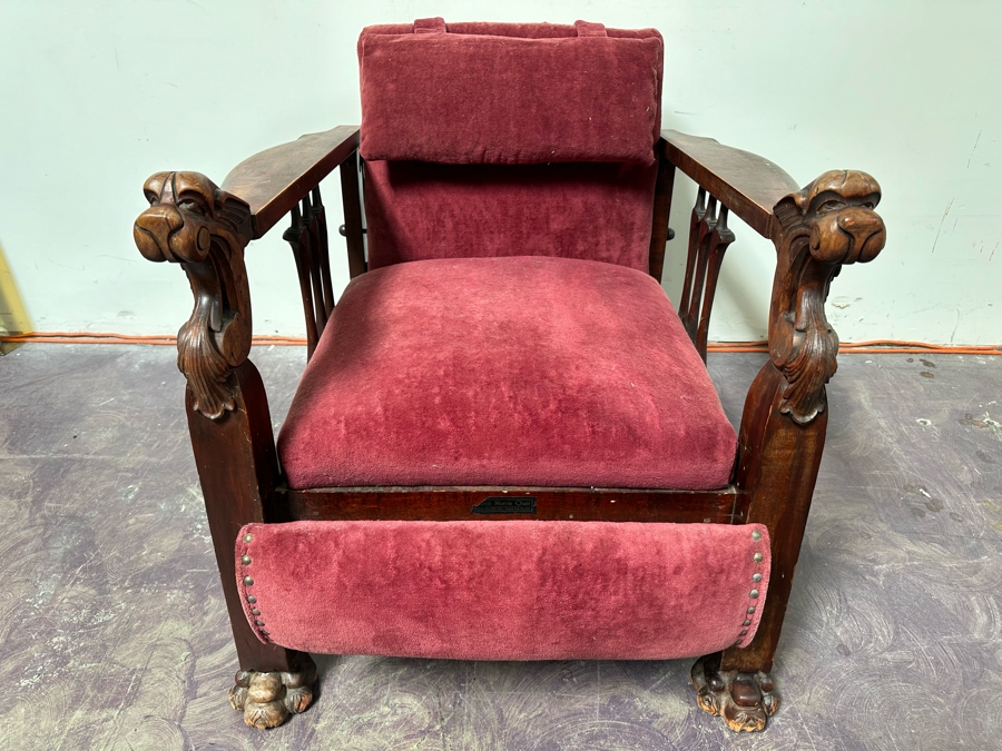 Streit Morris Chair Reclining With Foot Rest Patented 1901 With Original Tag 31”W X 35”D X 29”H [Photo 3]