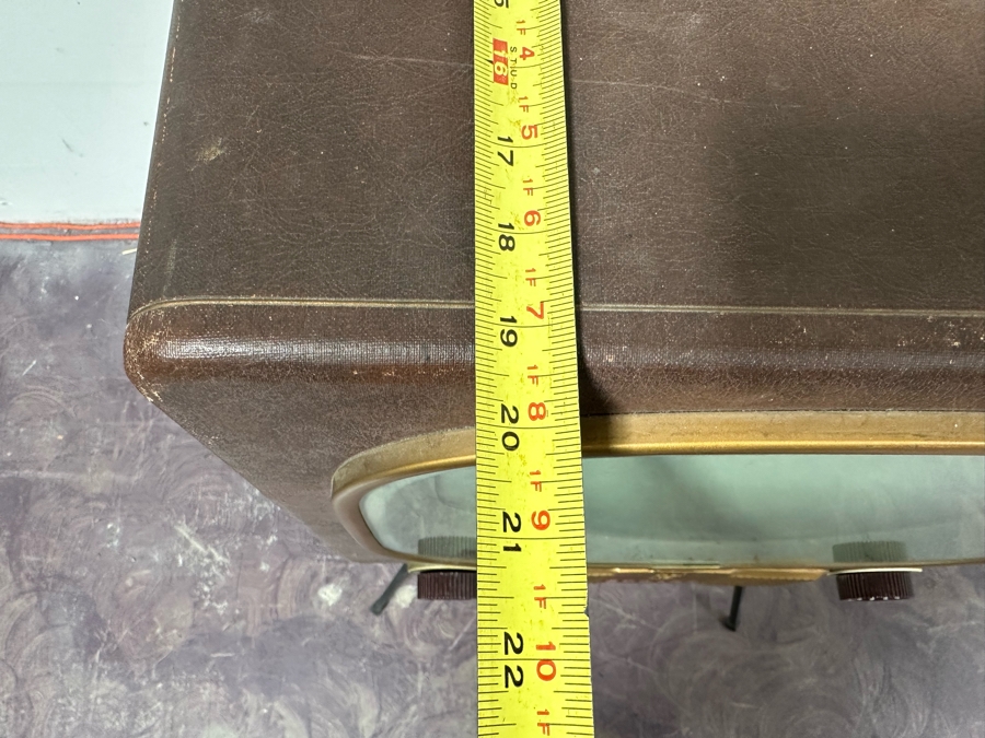 Retro Zenith Tube Television TV With Metal Stand For Display Only (Not Working) 21”W X 20”D X 18.5”H Stand Measures 18”H [Photo 17]