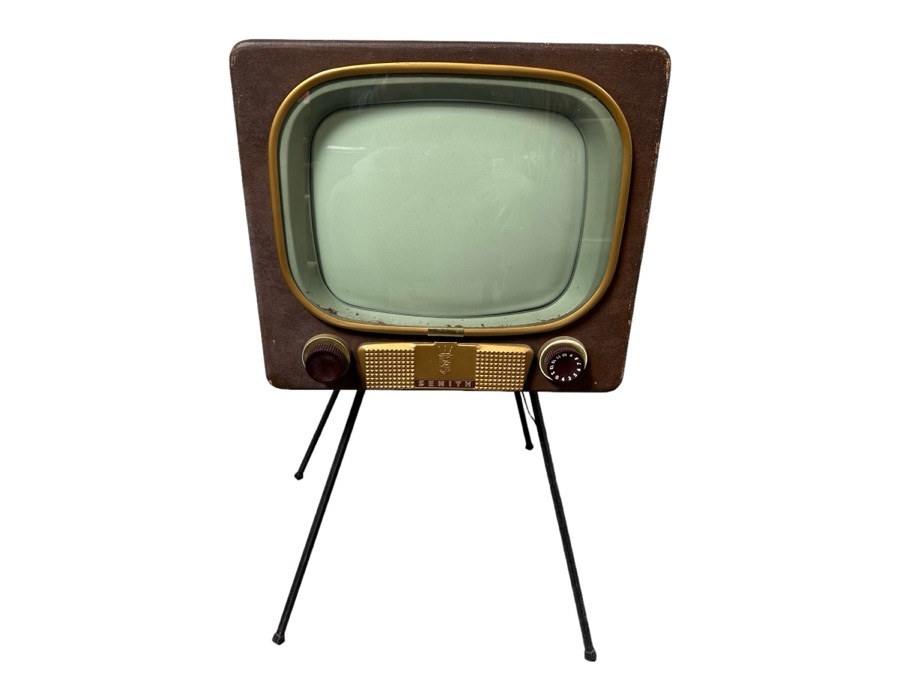 Retro Zenith Tube Television TV With Metal Stand For Display
