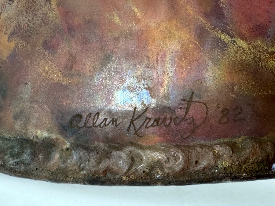 Signed Allan Kravitz 1982 Copper Metal Bird Wall Sculpture 42'W X 4.5'D X 14'H [Photo 5]