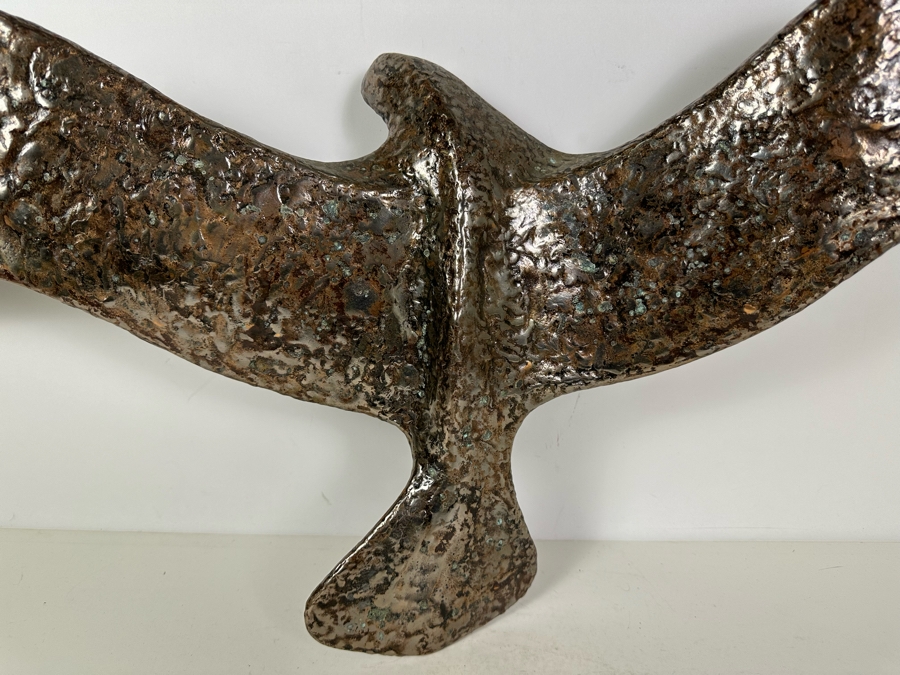 Signed Allan Kravitz 1982 Copper Metal Bird Wall Sculpture 42'W X 4.5'D X 14'H [Photo 2]