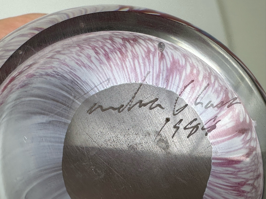 Vintage 1988 Signed Tundra Glass Paperweight 3.25'H [Photo 5]