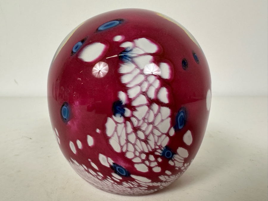 Vintage 1988 Signed Tundra Glass Paperweight 3.25'H [Photo 4]