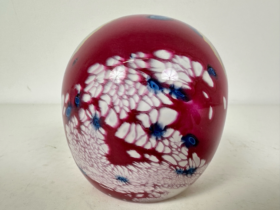 Vintage 1988 Signed Tundra Glass Paperweight 3.25'H [Photo 2]