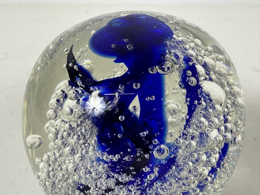 Pair Of Signed Art Glass Paperweights 3'H [Photo 9]