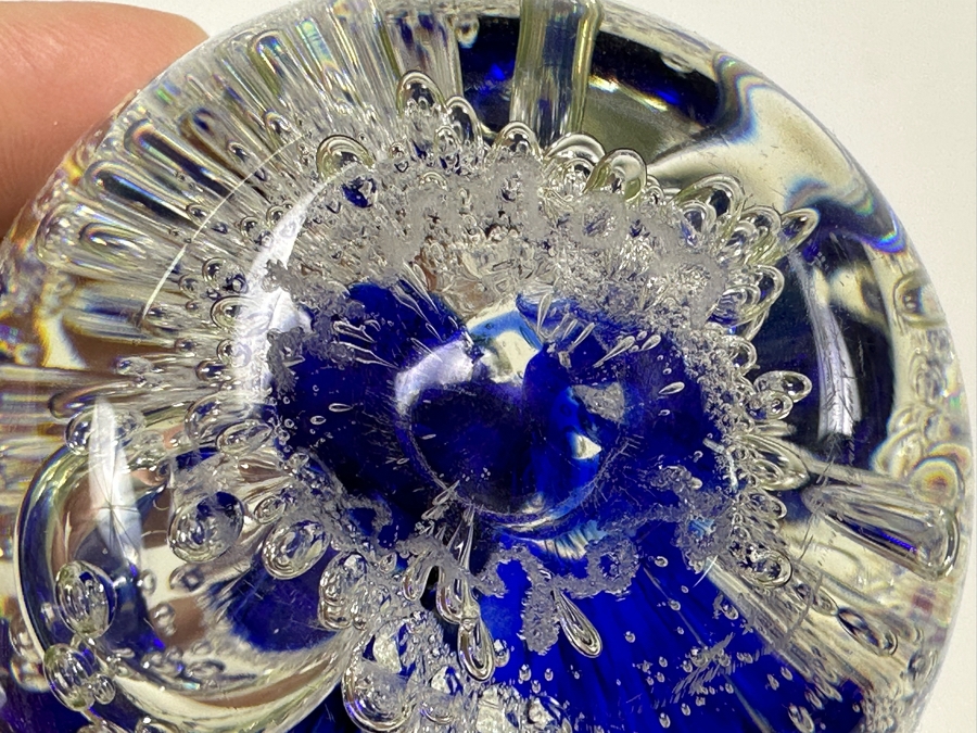 Pair Of Signed Art Glass Paperweights 3'H [Photo 13]